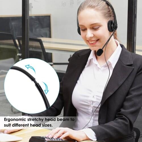 Wired Headset with Mic 3.5mm USB Plug Over-Ear Computer network class learning Headphone Volume Control for PC Mobile Phone