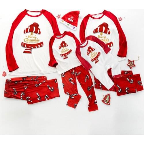 YAGIMI Family Christmas Pajamas Christmas Hat Print Dad Mommy and Me Clothes Family Look Pijama Family Party Sleepwear 2022 New