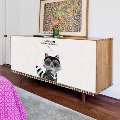 Nordic wind curtain Velcro storage self adhesive cover gray bookcase household cabinet non perforated dust curtain