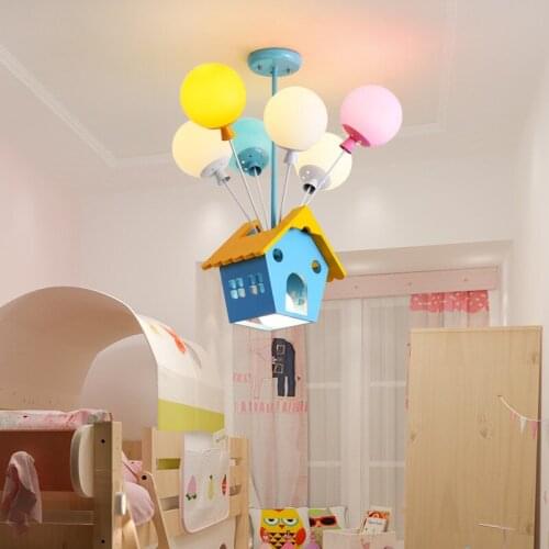 Modern Children Room Hanging Lamps Wood House Pendant Light Kid Princess Room Light Living Room Lights Hanging Fixtures ZM1027
