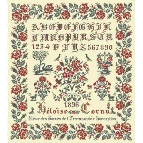 The Rose Garden of Love 61-58 Counted Cross Stitch Kit Embroidery 11CT 14CT For Needlework and Handicraft Home Decor Paintings