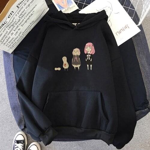 Korean Fashion Oversized Hoodie Anime Spy x Family Sweatshirts Anyas peanut evolution Women Sudaderas Para Mujer Gothic Clothes