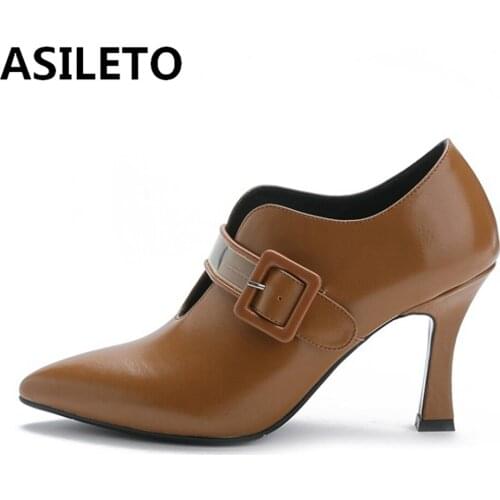 2021 New Autumn Spring Thin High Heels Pumps Pointed Toe Leather Slip On Dress Office Lazy Slim Shoes Lady Black Yellow S2314