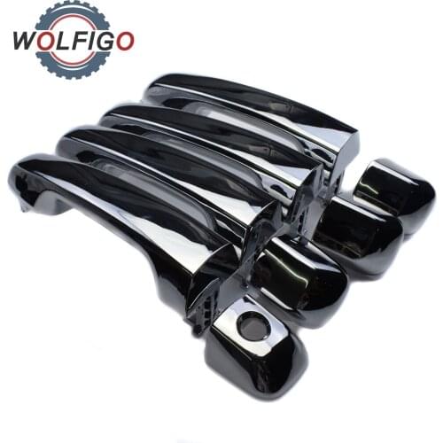 WOLFIGO Front Rear Left Right Chrome Exterior Door Handle For 2010-2018 Toyota 4Runner Land Cruiser Lexus GX460 69210-60100
