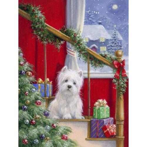 Animal Dog DIY Cross Stitch 11CT Embroidery Kits Craft Needlework Set Printed Canvas Cotton Thread Home Decoration Wholesale