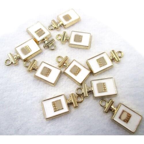 10pcs/lot Oil Drop Perfume Bottle Charms Metal Pendants Earring Enamel Charms Fashion Bracelet Necklace Jewelry DIY Craft XL448