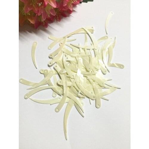 1000pcs Chilli Ivory Shape Sequins 5*32 mm PVC Flat Decoration 1 Hole Creamy white Confetti