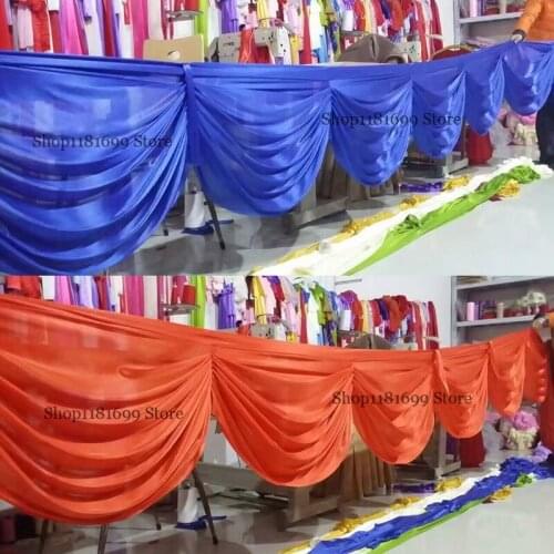 2m 3m 6m Swag Valance Drape For Party Event Decoration Wedding Backdrop Curtain Stage Background Table Skirt Swags
