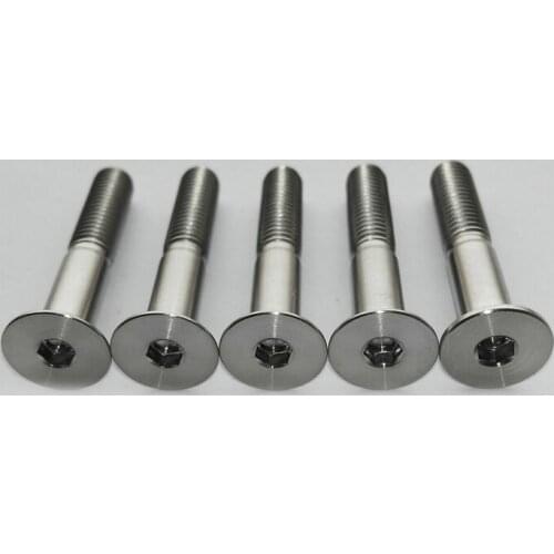 2pcs M5 titanium alloy screw bolt Allen flat head screws countersunk hex socket cup bolts Ti machine thread nail