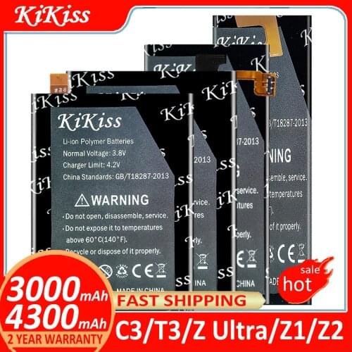 KiKiss Battery LIS1546ERPC LIS1525ERPC For Sony Xperia C3 T3 Z1 Compact Z2 Z Ultra D5103 D2502 C6903 C6902 D5503 D6503 C6833