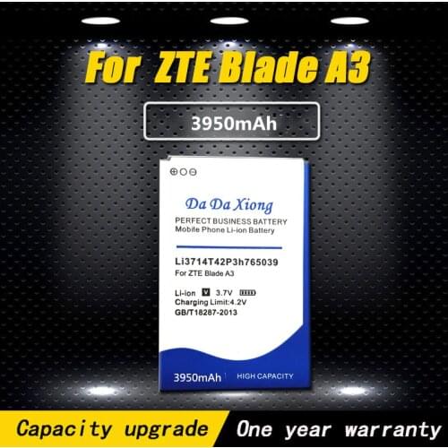 New 3950mAh Li3714T42P3h765039 Phone Battery use for ZTE Blade A3 T220 AF3 T221 A5 AF5 battery Free shipping