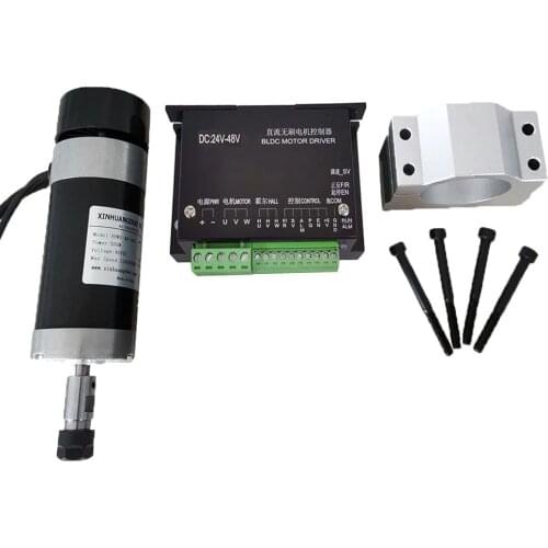 500W 48V Brushless CNC Router Spindle Motor DC Machine Tool Spindle + DC Brushless Motor Driver +1PCS 57mm Clamp