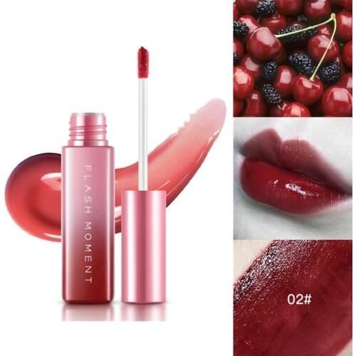 1Pc Mirror Surface Lip Gloss Tint Lips Makeup 6 Colors Liquid Lipstick Lasting Moisturizing Non-stick Cup Lip Glaze TSLM2