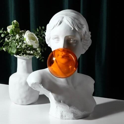 Large size Big Goddess Vienna David Bubble Modern Creative Stlye Home Decoration Tabletop Human Head Hand Painted Statue Gift