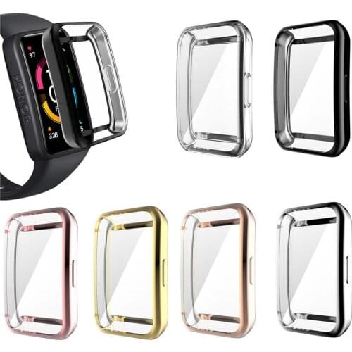 Case For Honor Band 6 Watch TPU Electroplating Protective Cover For Huawei Band 6 Full Screen Protector Cases Frame Bumper Shell