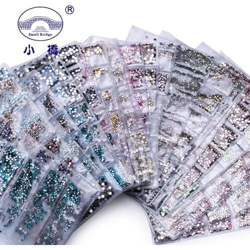 Diy Decorative Crystal Flat Back Rhinestones Loose Non Hotfix Rhinestones Mix Sizes Colorful Glass Rhinestones For Nails S034
