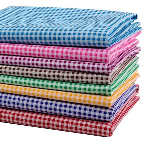 Cheap Fabric Printed Plaid Polyester Patchwork Fabric For Sewing Tablecloth And Decoration T7870