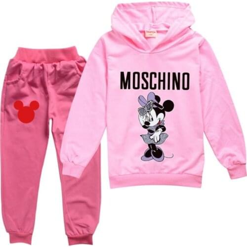 Disney cartoon mickey baby clothes girls long-sleeved fleece as garment 2021 age season sports pants girl suits