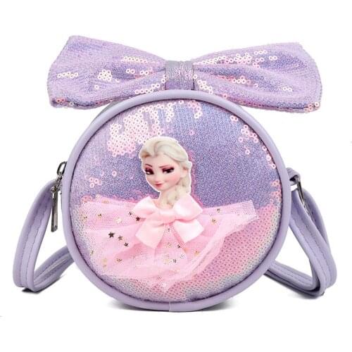 Disney Frozen Elsa Childrens Shoulder Messenger Bag Girl Cartoon Coin Purse Mobile Phone Bag Kids Shopping Bag