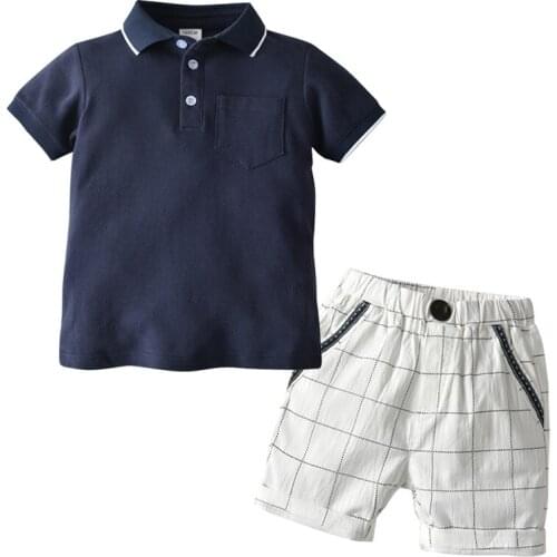 2021 New Arrival Childrens Clothing Set Boys Summer Casual Clothes Vacation Outfits Boutique Kids Clothing Shorts and Top Set