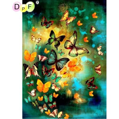 DPF 5D Round full Diamond painting Cross Stitch Diamond Embroidery Needlework a group of butterfly diamond Mosaic decor crafts