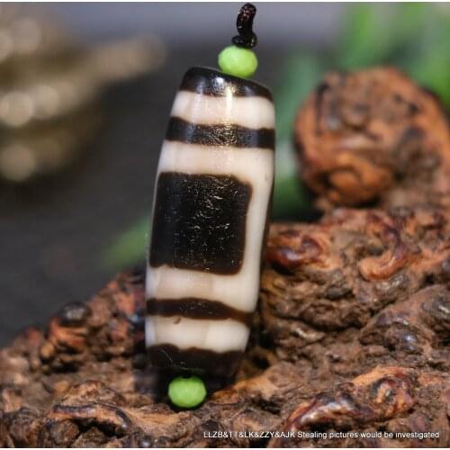 Energy Tibetan Oily Old Agate Patina Harmonious Heaven&Earth dZi Bead Amulet 3A+ Timestown UPD210825A1