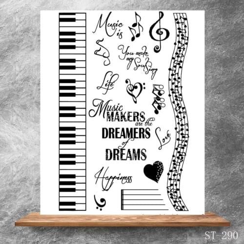 Piano playing Transparent Clear Stamps For DIY Scrapbooking Album Card Making DIY Decoration Making Emobssing Stencil