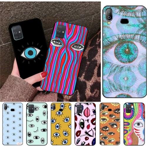 HPCHCJHM gold foil evil eye in blush Phone Case Cover For Samsung Galaxy A01 A11 A31 A81 A10 A20 A30 A40 A50 A70 A80 A71 A91 A51
