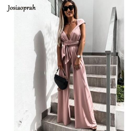 Josiaoprah 2021 New Women Jumpsuit Lady Sleeveless Romper Womens Jumpsuit Bandage Bodycon Party Streetwear Outfit Clothes