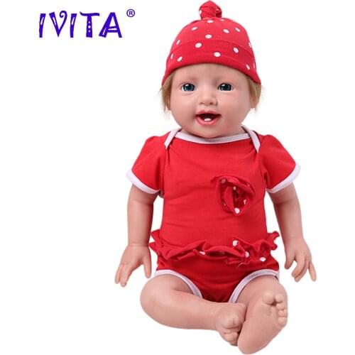 IVITA WG1508RH 51cm 4000g 3 Colors Eyes Choices Full Silicone Realistic Silicone Reborn Baby Doll for Bebe Root Hair Toys