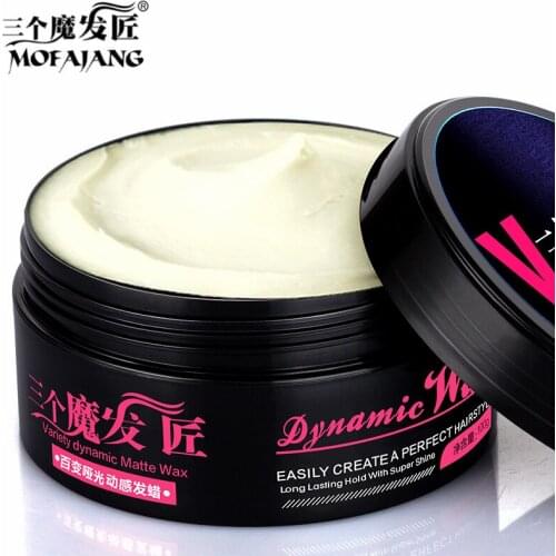 MOFAJANG Men Hair Styling Wax Cream Promades Matte Long Lasting Hair Dynamic Wax Fluffy Moisturizing Natural Hair Wax Mud 100g