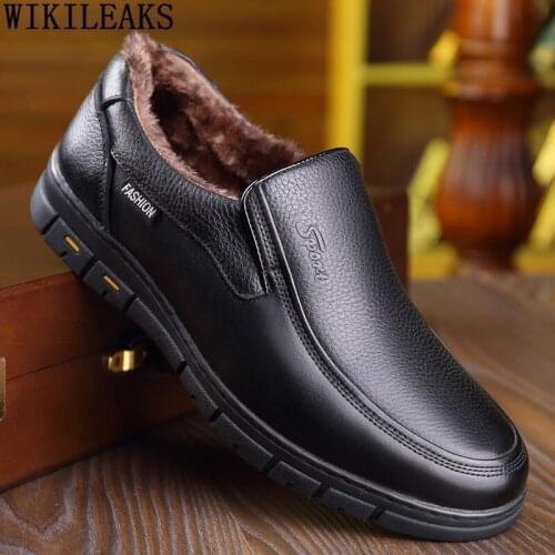 Black Loafers Winter Shoes Men 2021 Brown Leather Casual Shoes Man Luxury Designer Slip on Shoes Men Chaussure De Hombre Zapatos