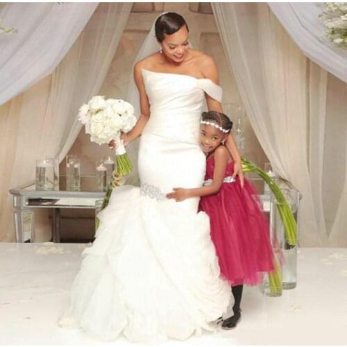 New Arrival Mermaid Reception Wedding Dresses African Cheap Vintage Vestidos De Novia Plus Size mariage Wedding Gowns Dubai