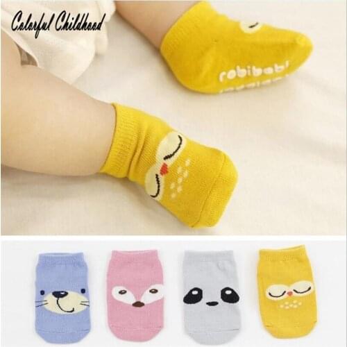New Unisex Baby Socks Lovely Cartoon Animal Printed Anti-skip Boat Socks Toddler Kid Infant Pure Cotton Floor Short Socks0-4t