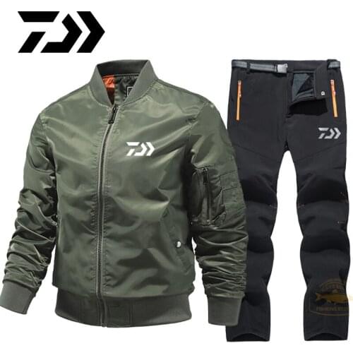 Daiwa New Autumn Waterproof Windproof Fishing Suit Set Daiwa Thin Hooded Fishing Jacket Breathable Quick Dry Fishing Clothes
