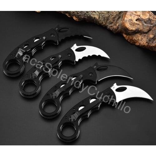Eme 2465 Karambit Claw Fixed Blade Knife D2 Blade G10 Handle Tactical Rescue Pocket Folding Claw Fishing EDC Survival Tool