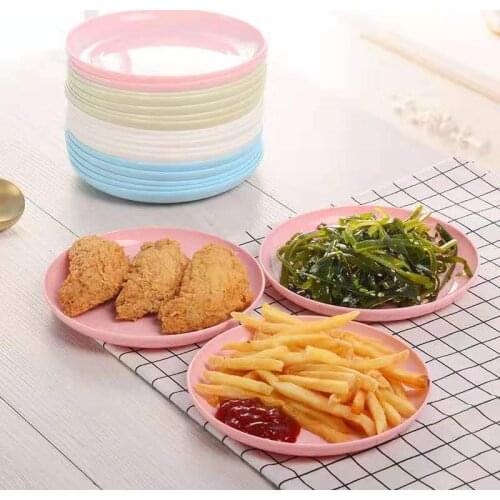 Pure Color Household Plastic Sauce Snack Dessert Plate Sushi Japanese Candy Dishes Desktop Garbage Tray Kitchen Accessories