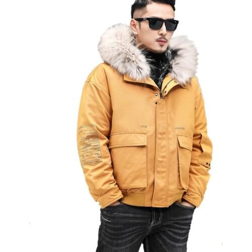 Real Fur Coat Men Sheep Fur Coat Me Raccoon Fur Collar Winter Coat Men Real Fur Parka for Men Clothes 2020 Casaco 19830 YY940