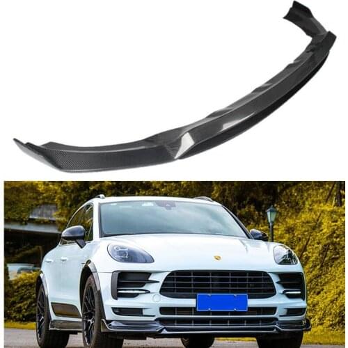 REAL CARBON FIBER Front Lip Spoiler Bumper Cover FOR Porsche MACAN 2014 2015 2016 2017 / 2018 2019 2020 2021