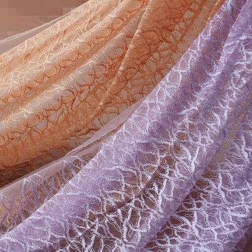 Fabulous Lace Fabric Flower Embroidered 2 color Tulle Fabric Dress Bridal Veil Floral Lace Fabric 53.2 Inches Wide 1 Yard