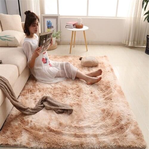 Simple Nordic Carpet Long Plush Soft Carpet Rug for Bedroom Living Room JW