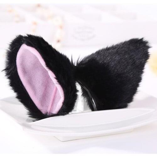 Cat Fox Ears Plush Lovely Hairclips Cute Girls Hair Accessories Women Children Cosplay Prop Christmas Purim Headwear Gift