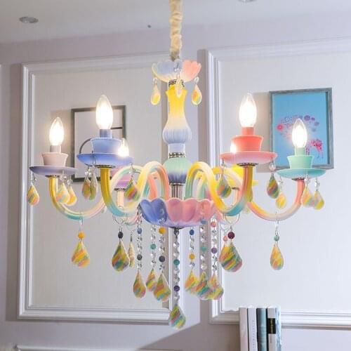 Couture Rainbow Crystal Chandelier European Candle Lamp Bedroom Living Room Dining Room Contemporary Crystal Chandelier lighting