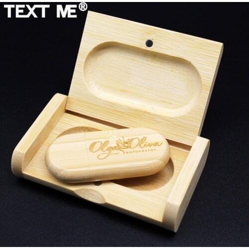 TEXT ME 64GB engrave bamboo model +box LOGO print usb flash drive usb2.0 4GB 8GB 16GB 32GB 64GB photography gift