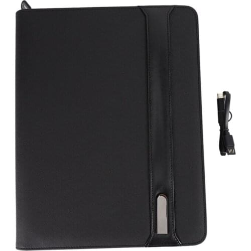 Trends A4 Size Travel Notebook Composition Book Business Manager Bag File Folder with Wireless Power Charger Mobile Bag Holder