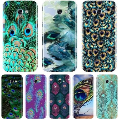 Back Cover For Samsung Galaxy A5 A7 2018 A6 A8 Plus Silicone Soft Peacock Feather Phone Case For Samsung A3 A5 A7 2016 2017 Case