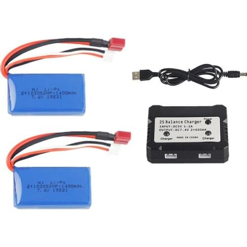 7.4V 1400mAh Lithium battery 25c 103052/USB charger for Wltoys A959-B A969-B A979-B K929-B RC Truck/ RC car