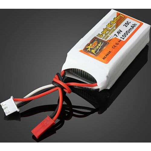 1pcs ZOP Lipo Battery 7.4V 1000mAh 25C 2S JST Plug For RC Drone Models Helicopters Airplanes Cars Boat Batteria