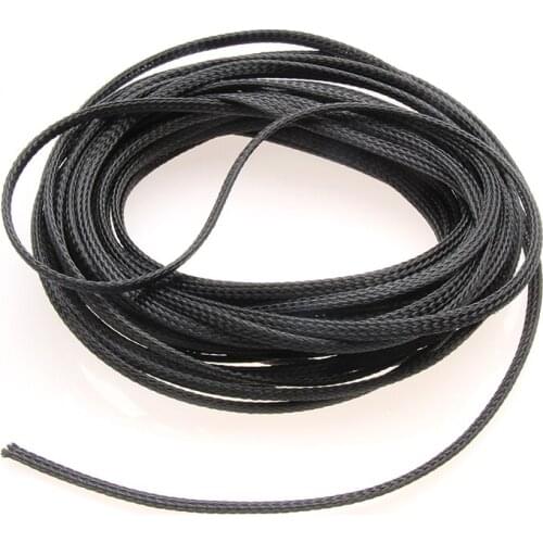 10M 4mm Black Insulation Braided Sleeve Tight PET Expandable High Density Sheathing Wire Protection