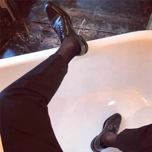 2Pairs Ultra-thin Elastic lgbt Silky Short Silk Stockings Men Socks Business Suit Office Casual Sexy Sock Fiber Silky